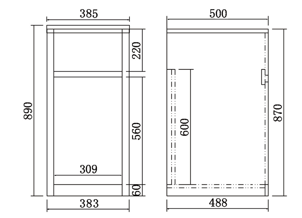 LAUNDRY TROUGH WITH PVC CABINET | 30L GLOSS WHITE