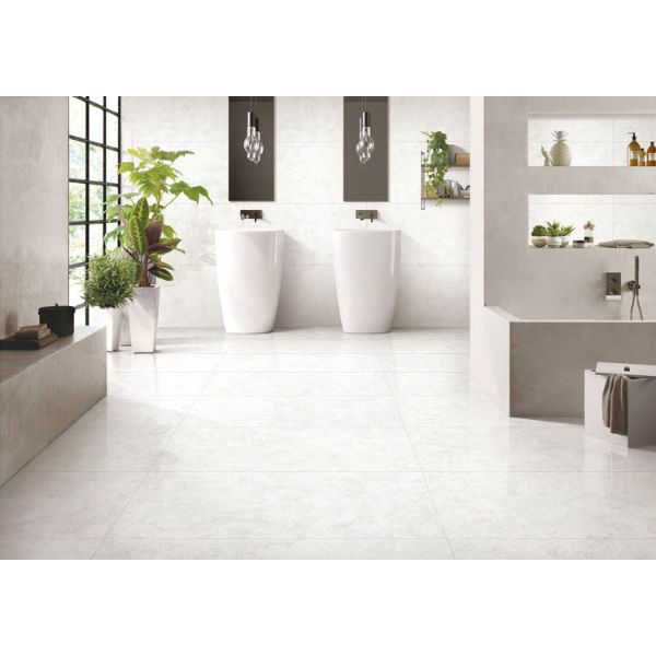 Agrigento Matt White Tile: Stylish 600x1200 option, ideal for contemporary and spacious interiors.