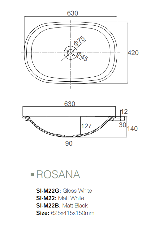 ROSANA | ABOVE SOLID SURFACE BASIN