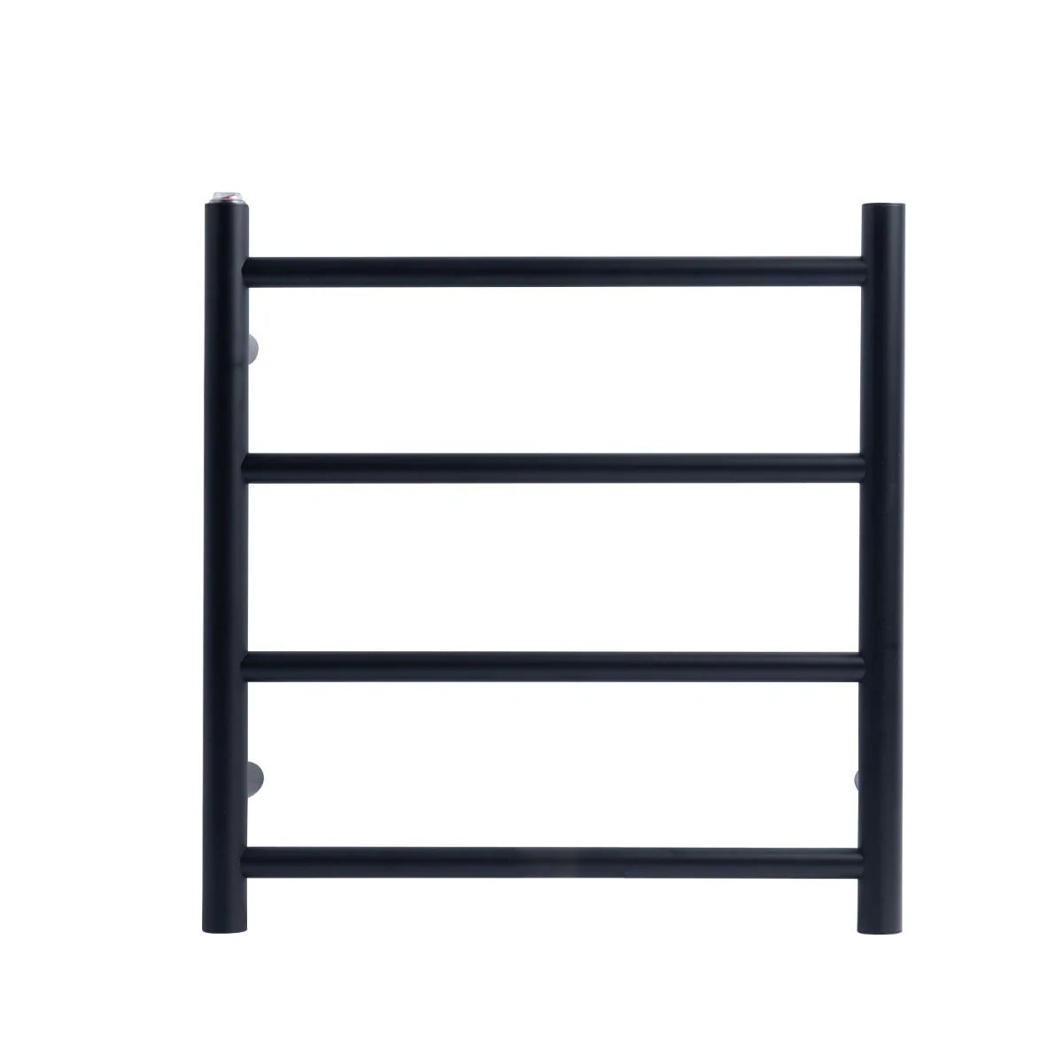 Round Electric Heated Towel Rail 4 Bar Matt black for Modern Bathrooms