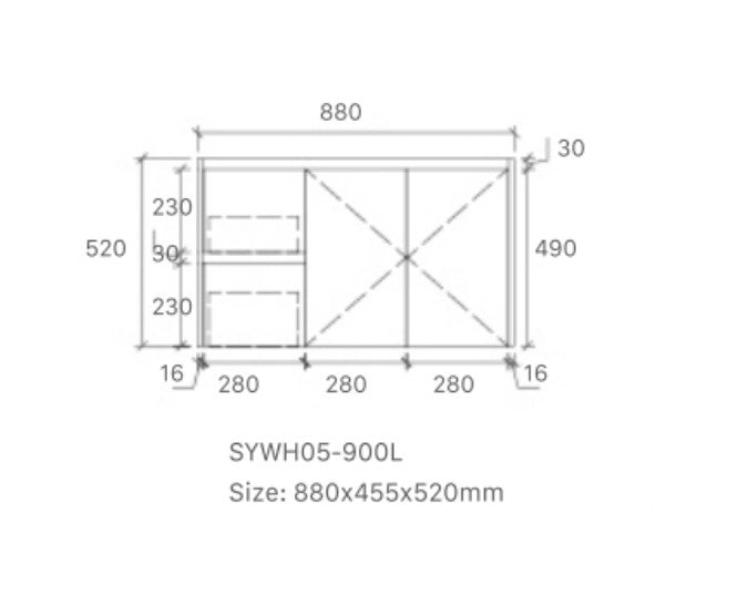 ROYCE 900MM WALL HUNG VANITY | CERAMIC TOP