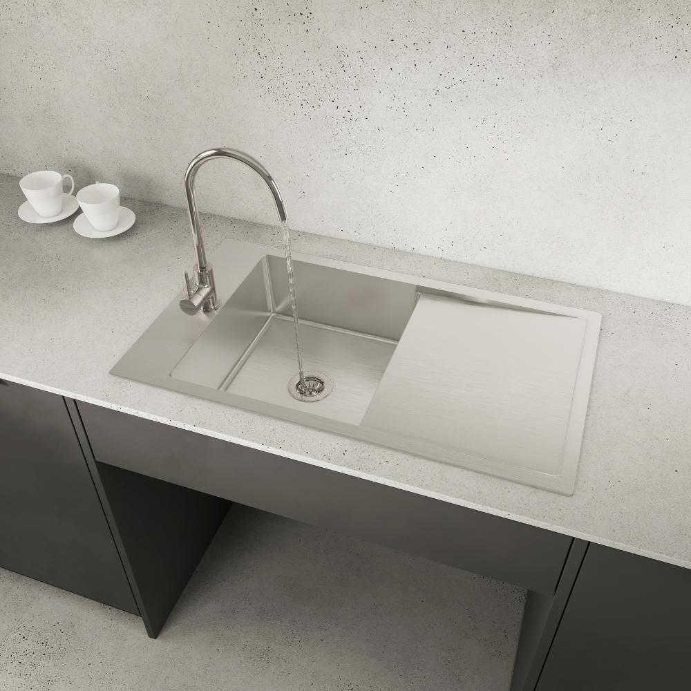 Lirio 800 Care single bowl sink with drainer, convenient and hygienic for kitchen use