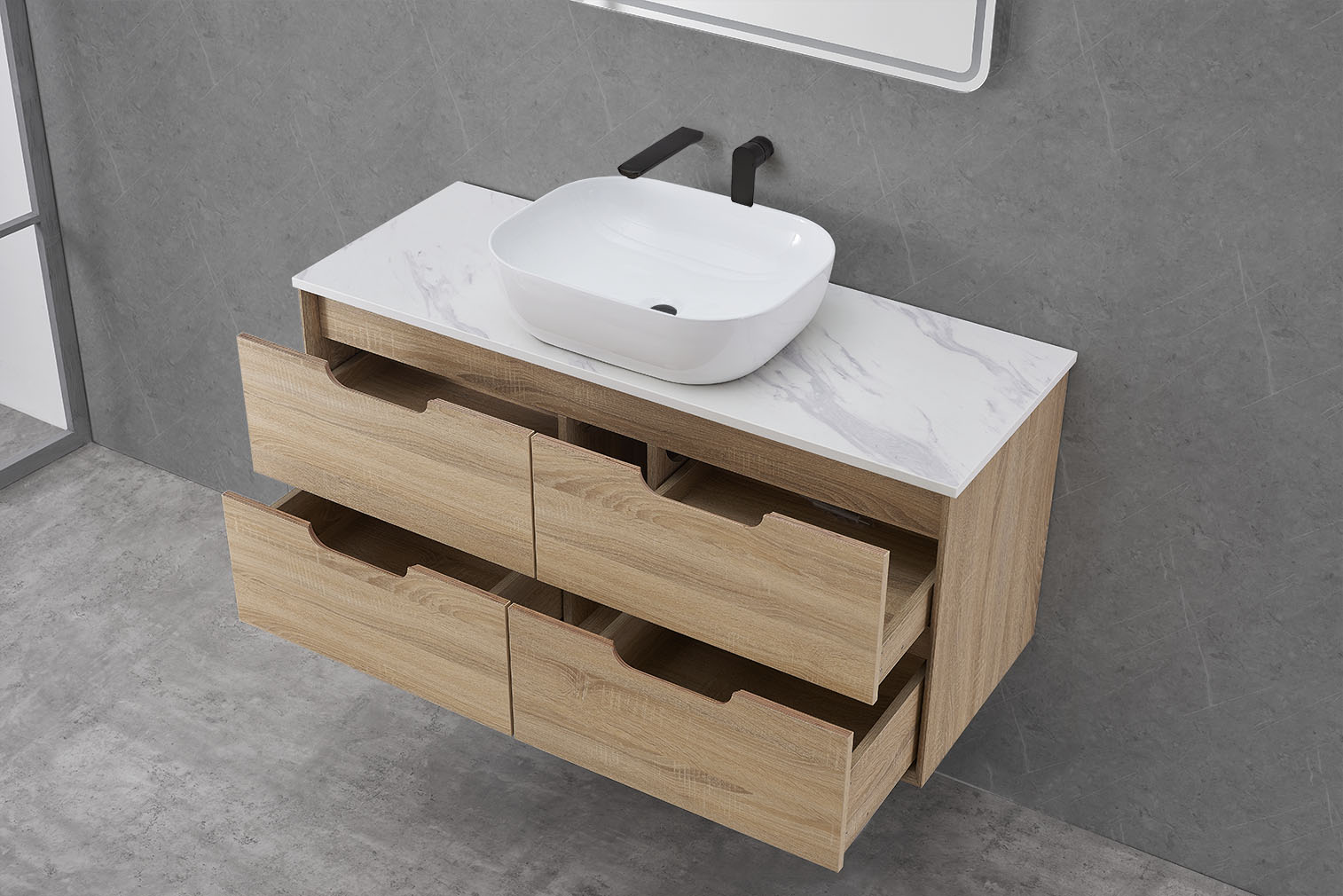 MINA 1200MM WALL HUNG VANITY | CERAMIC TOP