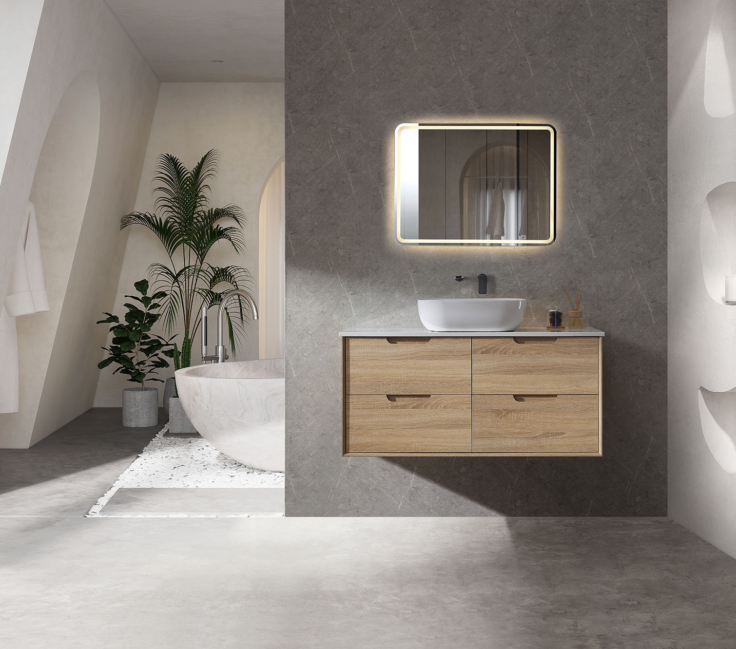 MINA 1200MM WALL HUNG VANITY | STONE TOP