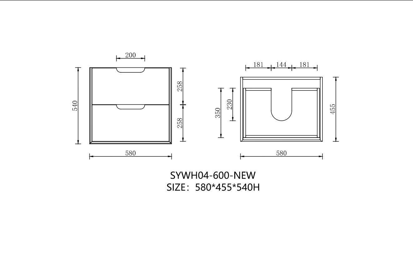 MINA 600MM WALL HUNG VANITY | CERAMIC TOP