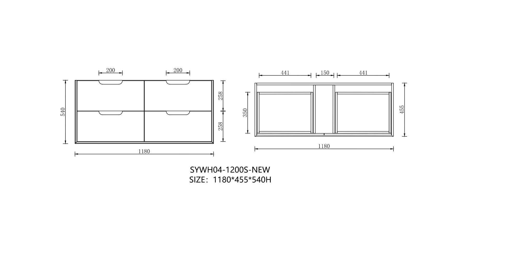 MINA 1200MM WALL HUNG VANITY | STONE TOP