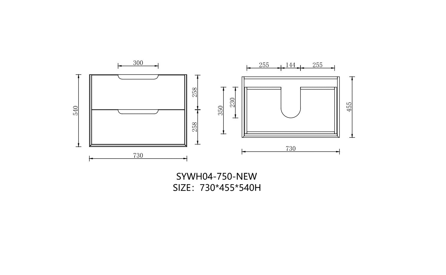 MINA 750MM WALL HUNG VANITY | STONE TOP