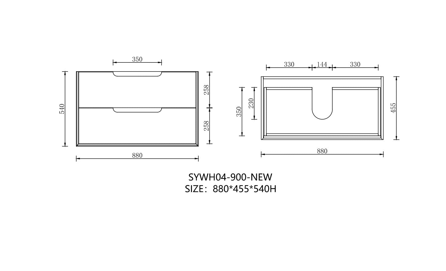 MINA 900MM WALL HUNG VANITY | CERAMIC TOP