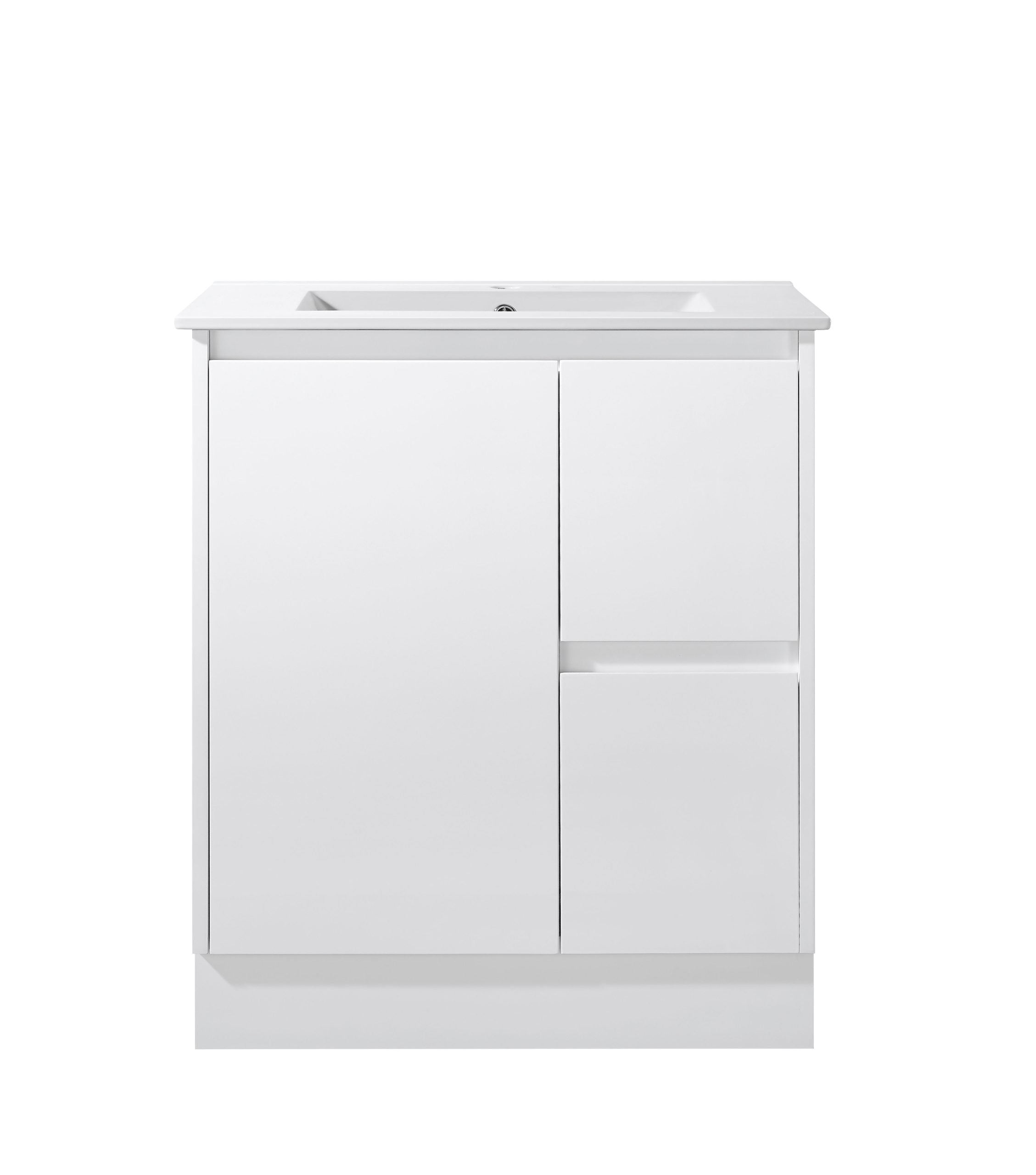 SAMMY 750MM FREESTANDING VANITY | GLOSS WHITE | CERAMIC TOP