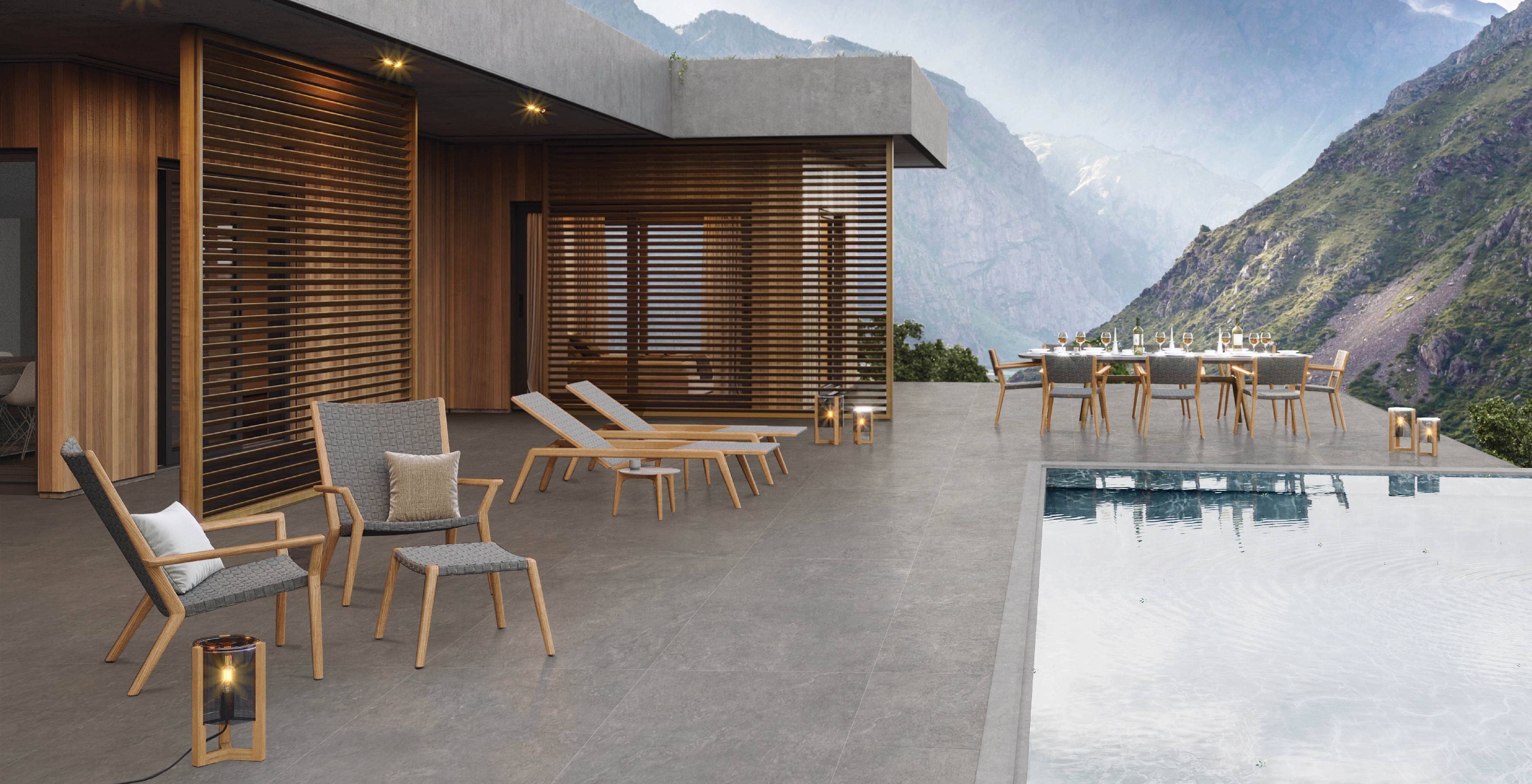 Slip resistant pavers pool area
