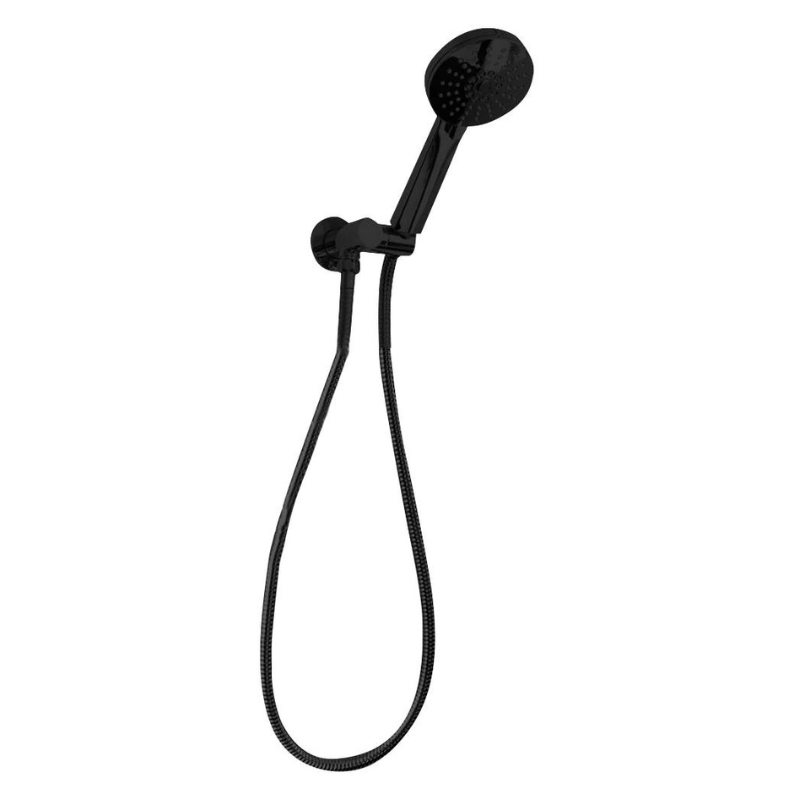 Milan hand shower on bracket in matte black: Sleek design for modern bathrooms