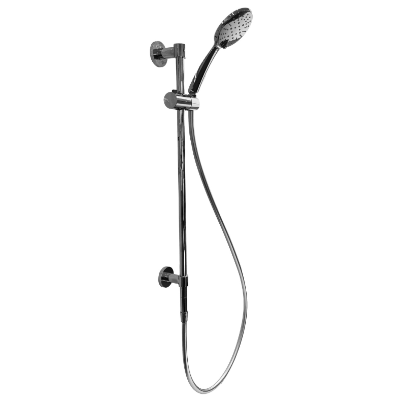 Milan chrome shower on rail - elegant water flow design for a luxurious bathing experience