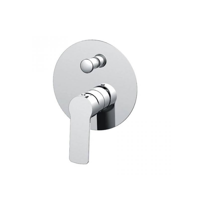 Rome Flat Plate Shower Mixer with Diverter Chrome - Sleek and modern shower solution for luxurious bathrooms