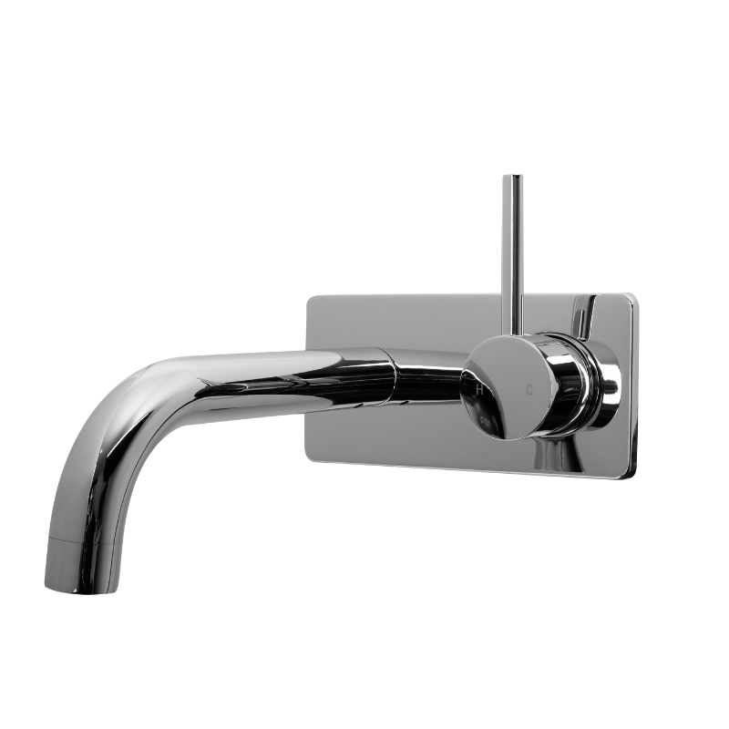 Milan reverse wall bend spout with 60mm plates & wall mixer: Sleek design for modern bathrooms
