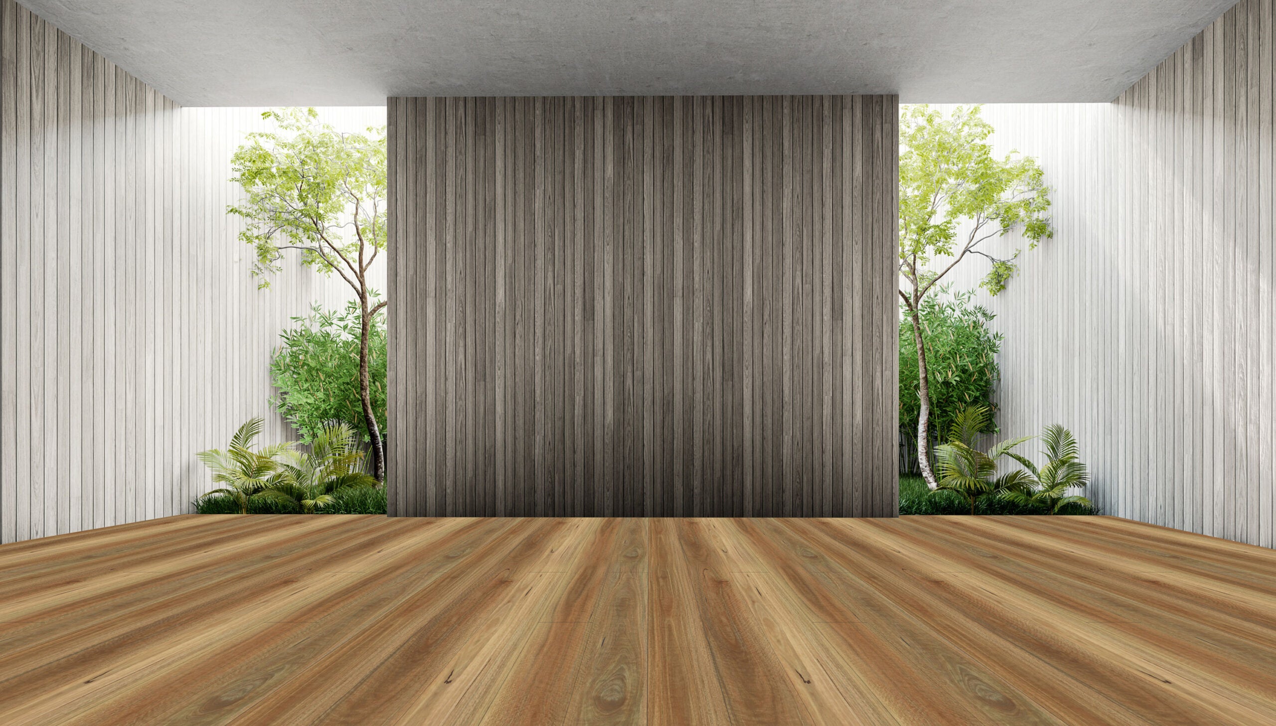Hybrid Flooring Installed in Berwick Living Room. Waterproof Hybrid Flooring Close-up Aquastone Spotted Gum.
