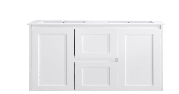 LUNA | 1200MM WALL HUNG VANITY WITH DOUBLE BOWL CERAMIC TOP