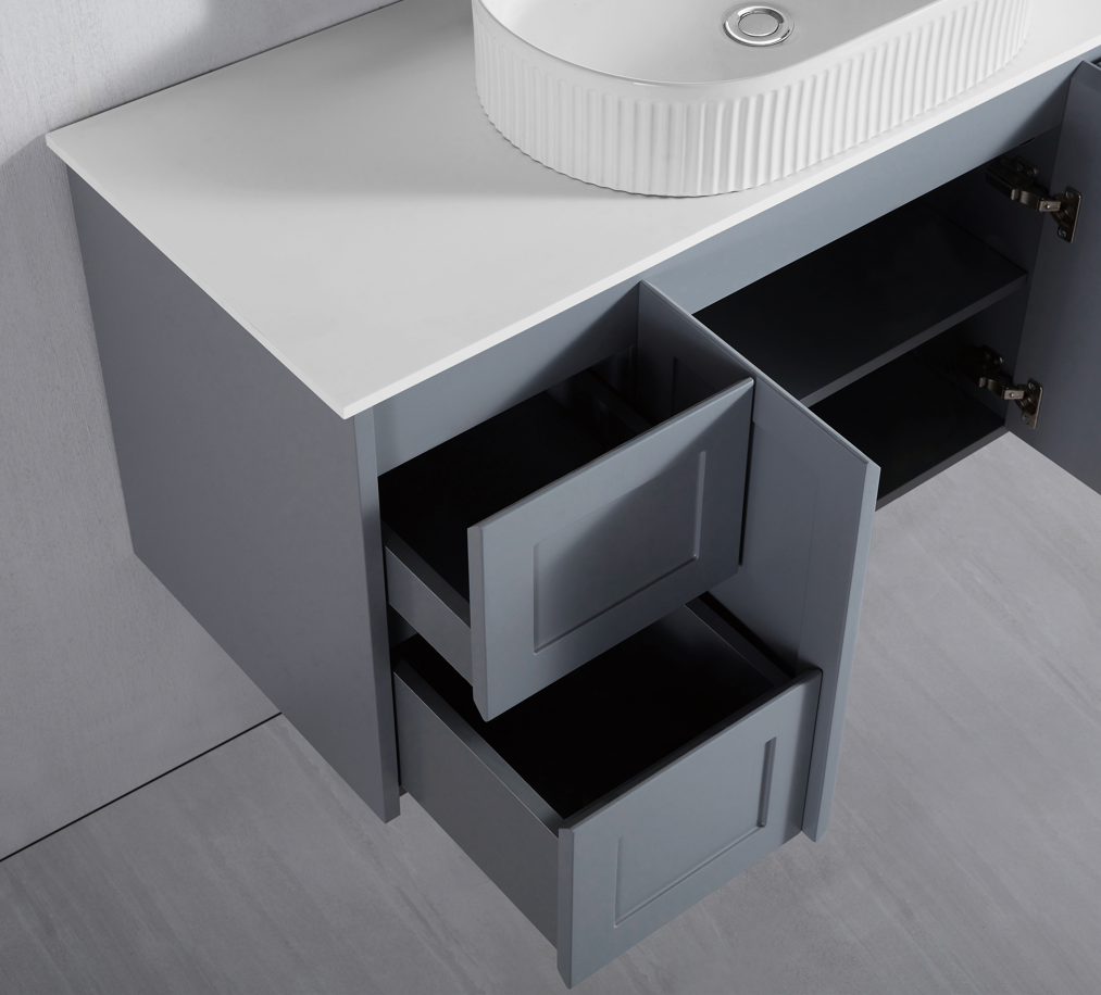 LUNA | 900MM WALL HUNG VANITY WITH CERAMIC TOP