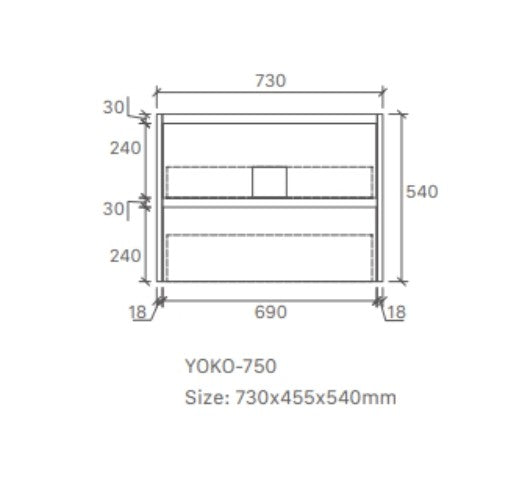 YOKO 750MM WALL HUNG VANITY | GLOSS WHITE | CERAMIC TOP