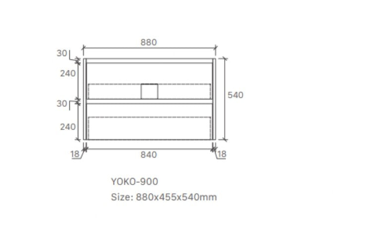 YOKO 900MM WALL HUNG VANITY | GLOSS WHITE | CERAMIC TOP