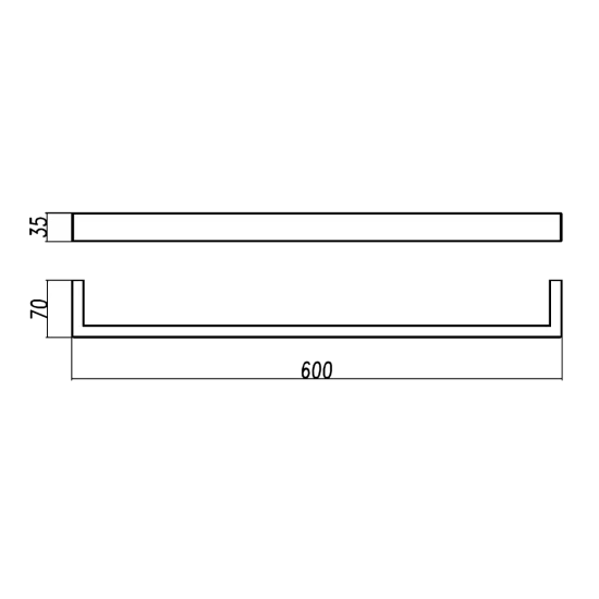 IVANO | SINGLE TOWEL RAIL 600MM