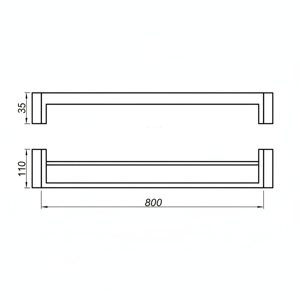 IVANO | DOUBLE TOWEL RAIL 800MM