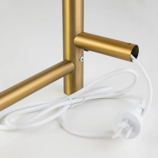 ROUND ELECTRIC HEATED TOWEL RAIL | 4 BARS | BRUSHED BRASS