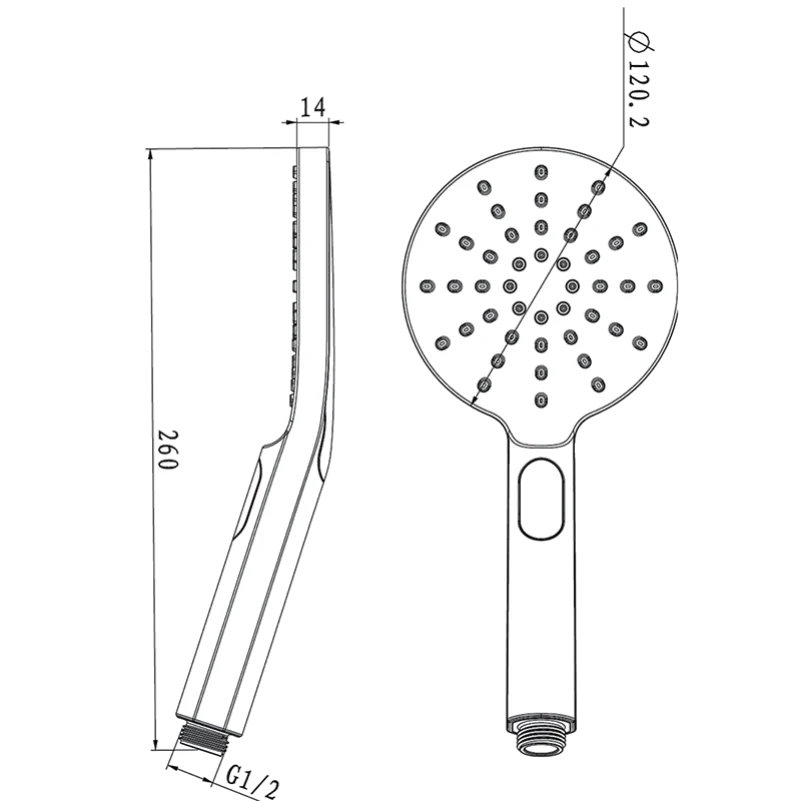 Hand shower head adjustable spray settings