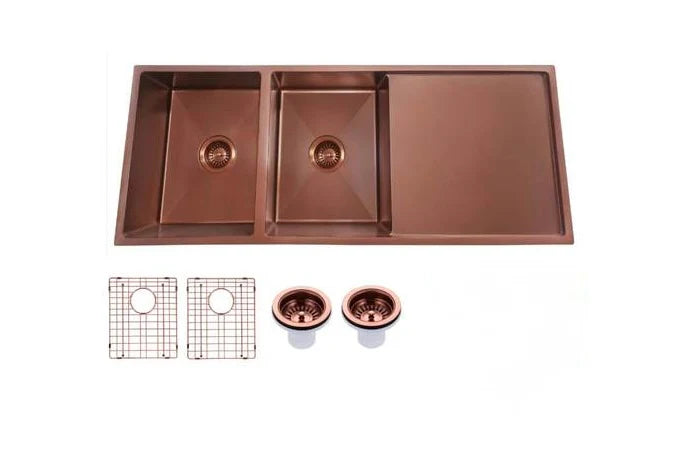 HAND MADE | 1160 DOUBLE BOWL WITH DRAINER KITCHEN SINK