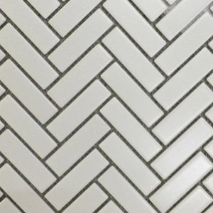 Small Herringbone White Matt Glazed Porcelain Tiles 316x277mm - Elevate your space with timeless elegance and style