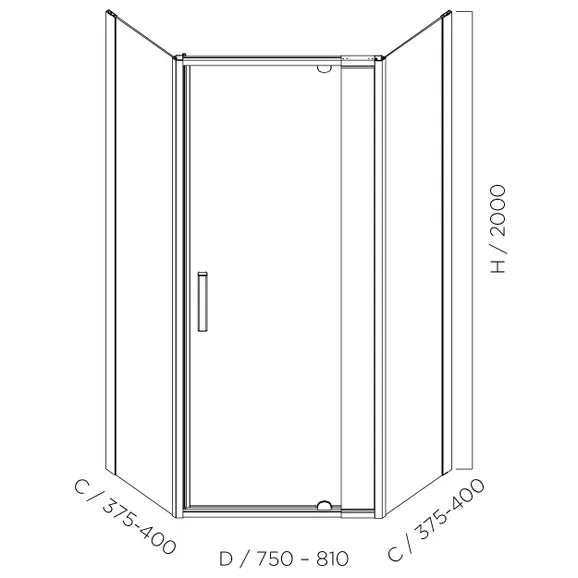 LOUVE | NEO ANGLE PIVOT | SHOWER SCREEN | 1000X1000