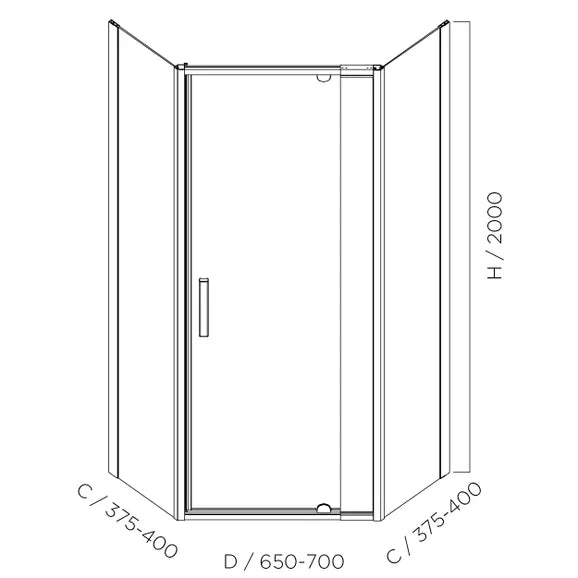 LOUVE | NEO ANGLE PIVOT | SHOWER SCREEN | 900X900