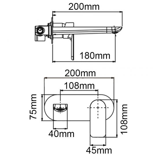 VOG Wall Mixer with Spout - Modern Design for Stylish Bathroom Fixtures