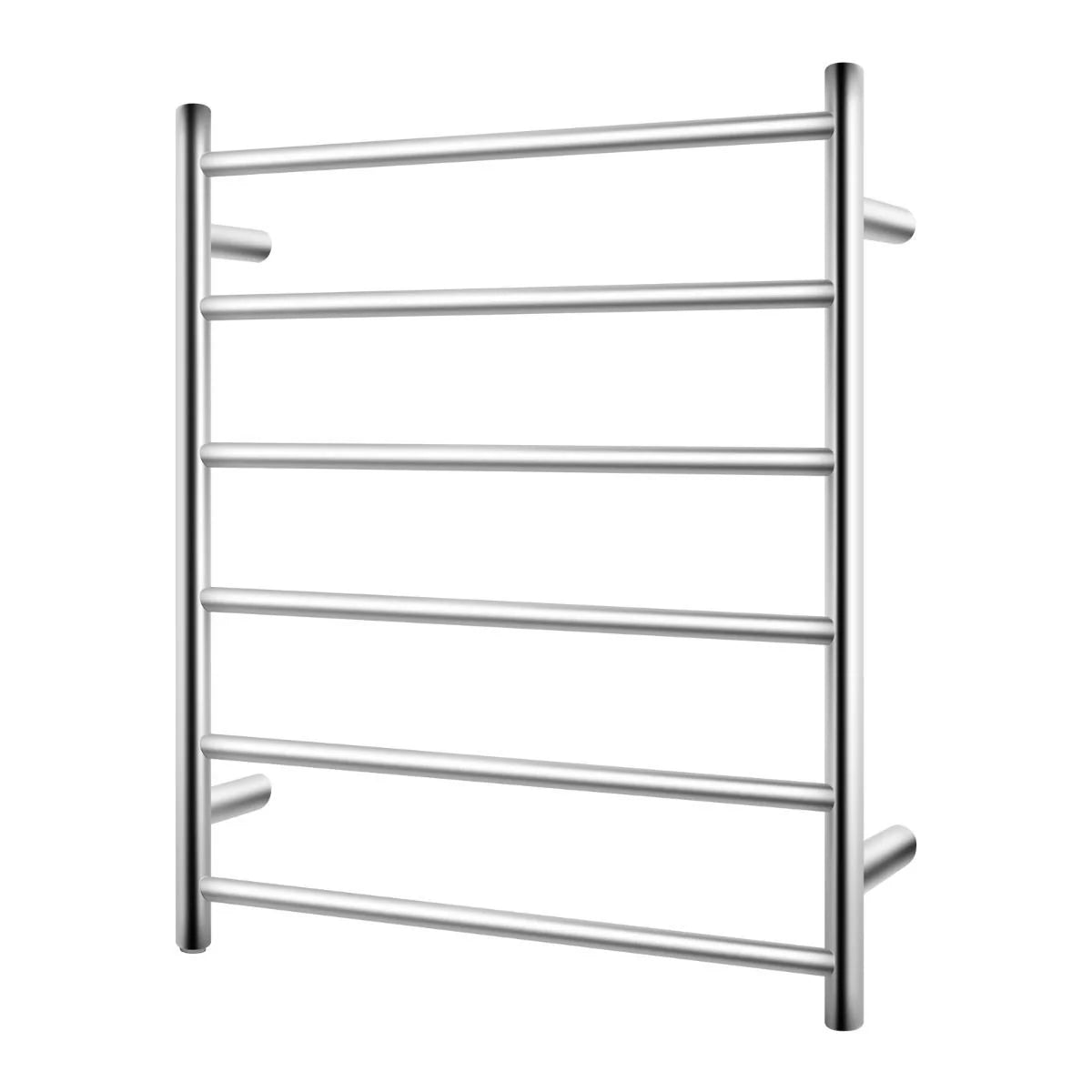 Round Electric Heated Towel Rail 6 Bar Chrome for Modern Bathrooms