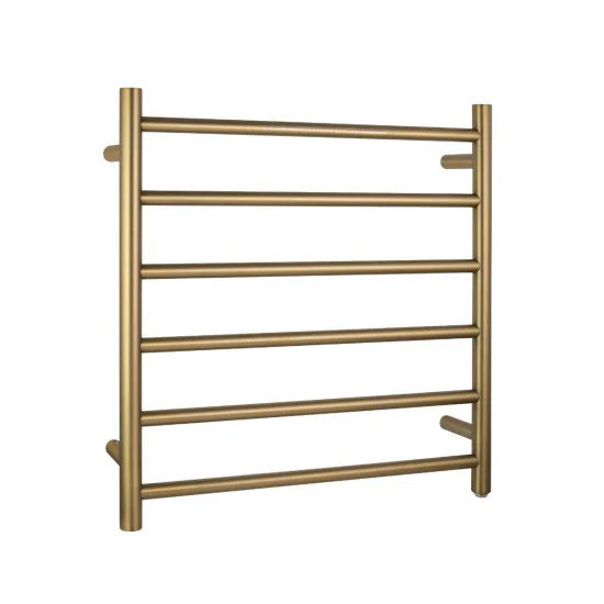 Luxury Round Heated Towel Rail Brushed Brass for Australian Bathrooms