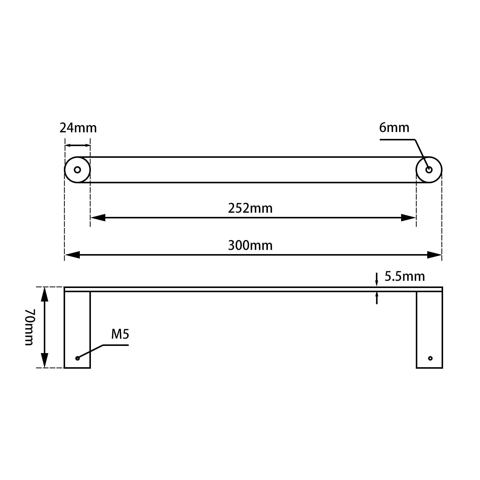 RUSHY | SINGLE TOWEL RAIL 300MM