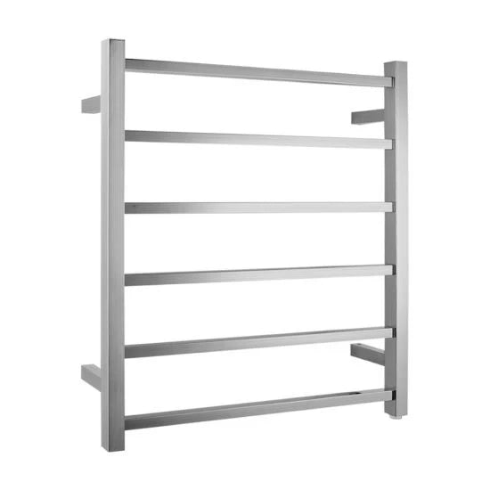 Luxury Square Heated Towel Rack in Brushed Nickel Finish