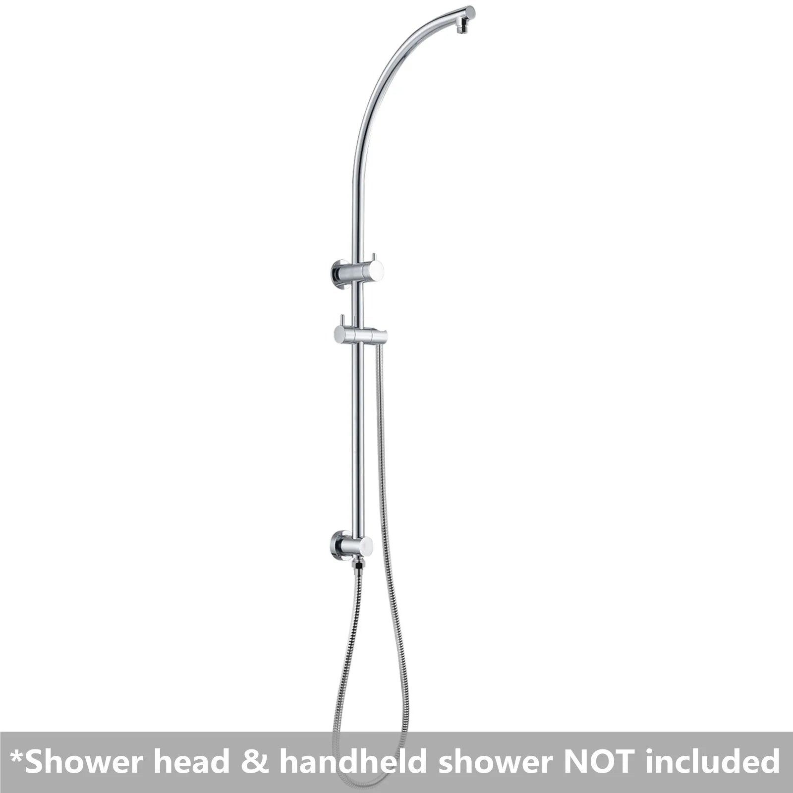 Chrome shower rail with flexible hose installed in Berwick Bathroom