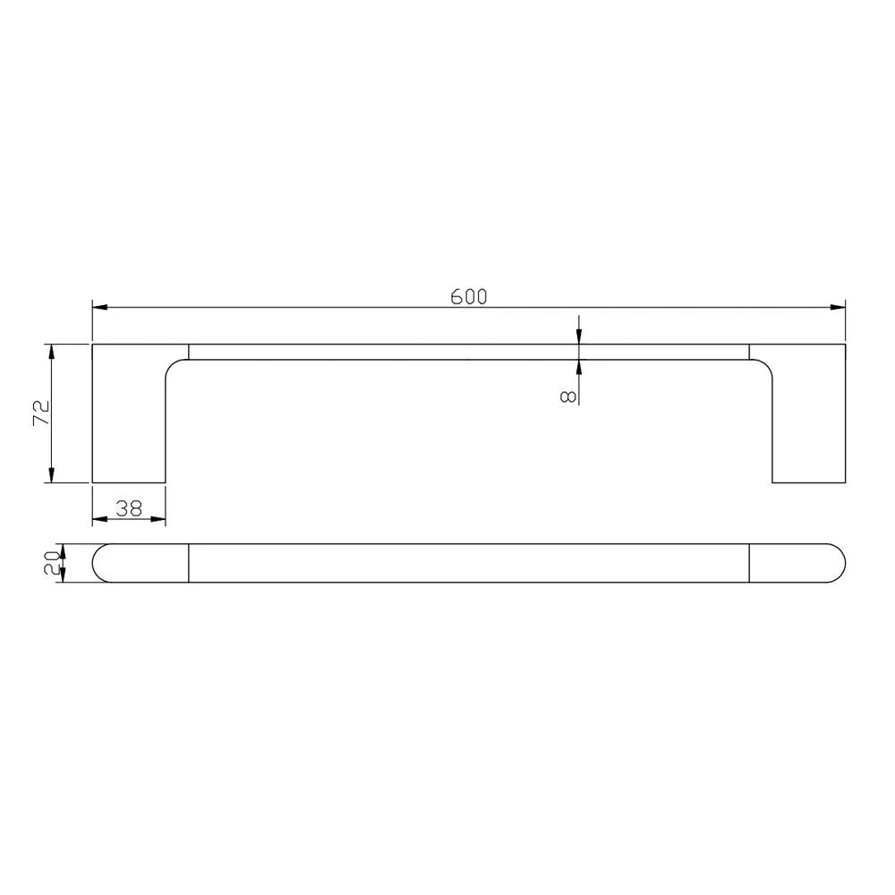 VOG | SINGLE TOWEL RAIL 600MM