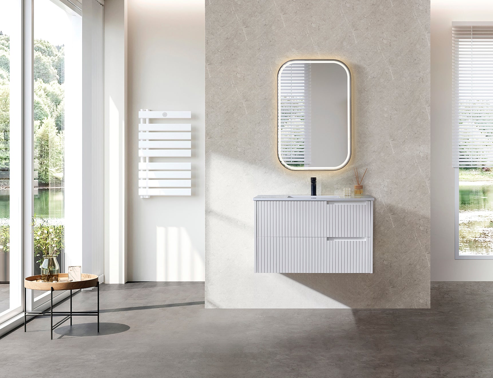 ELENA 900MM WALL HUNG VANITY | CERAMIC TOP